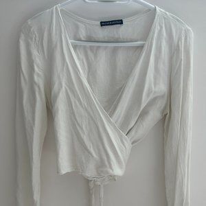 Brandy Melville White wrap top